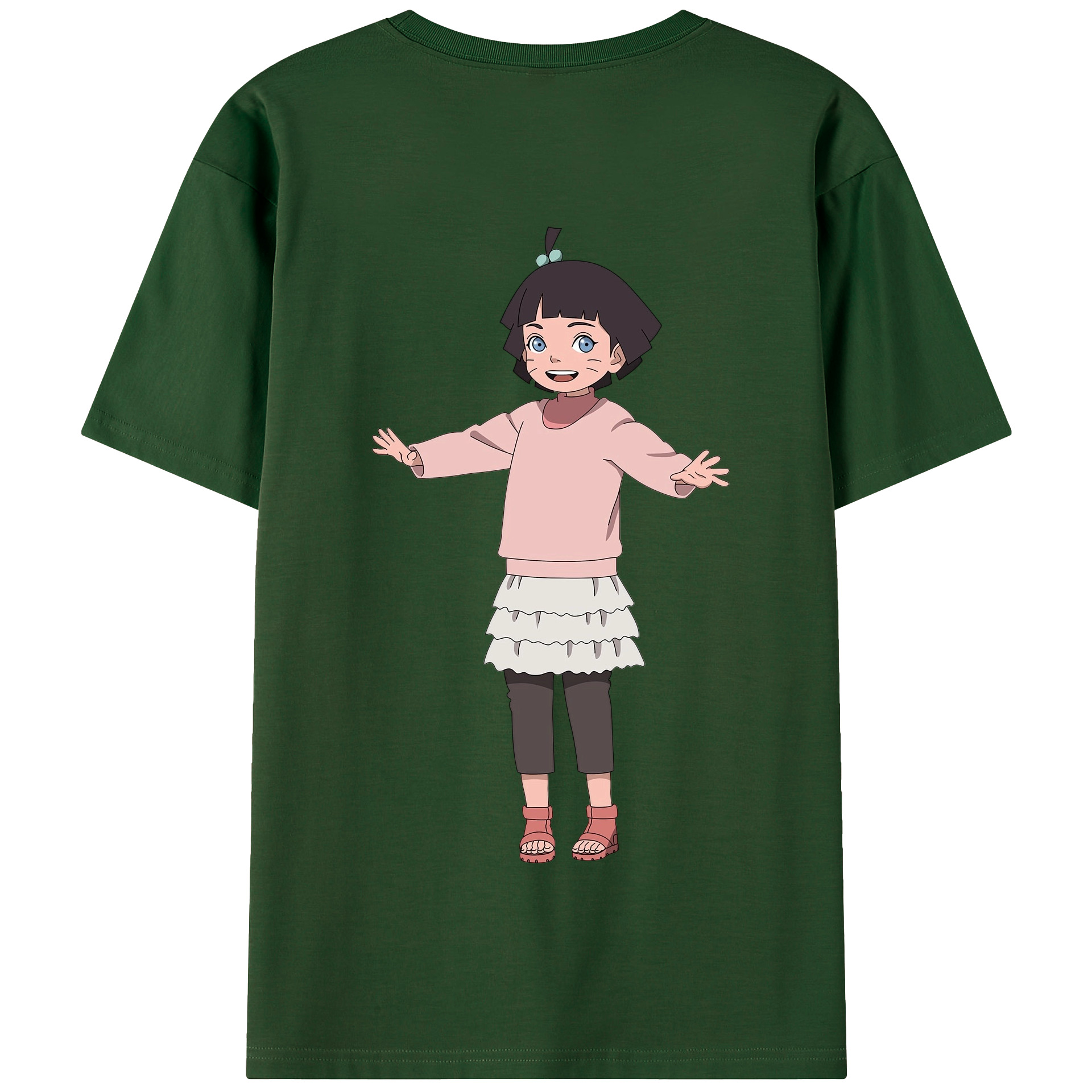 （画像用） NARUTO -ナルト- うずまき ヒマワリ Uzumaki Himawari 綿100％半袖Tシャツ（背面プリント）